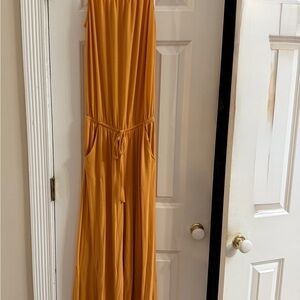 Zenana Outfitters Mustard Wide Leg Jumpsuit